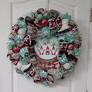 ⛸️🎄 "I'll Be Gnome for Christmas" Winter Wreath 🎄⛸️